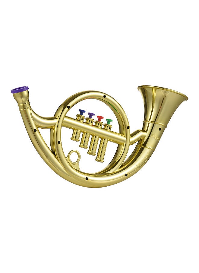 Generic French Horn with 4 Colored Coded Keys Kids Musical Wind Instruments Eco-friendly ABS Early Educational Mimic Horn for Kids Toddlers  - Image 1