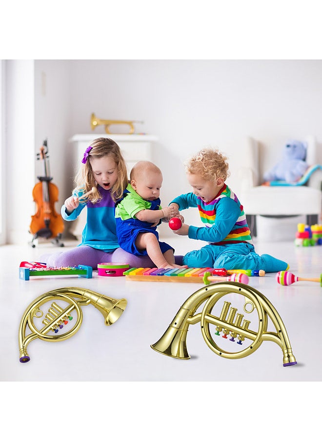 Generic French Horn with 4 Colored Coded Keys Kids Musical Wind Instruments Eco-friendly ABS Early Educational Mimic Horn for Kids Toddlers  - Image 2
