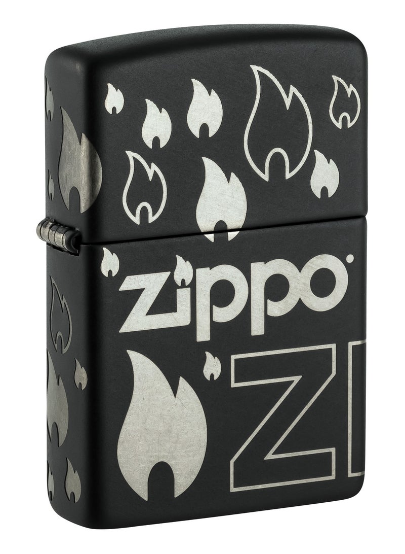 Zippo 48908 218 ولاعة زيبّو بتصميم أسود غير لامع مقاومة للرياح - Image 1