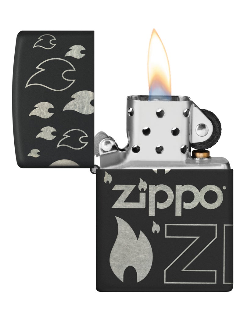 Zippo 48908 218 ولاعة زيبّو بتصميم أسود غير لامع مقاومة للرياح - Image 3