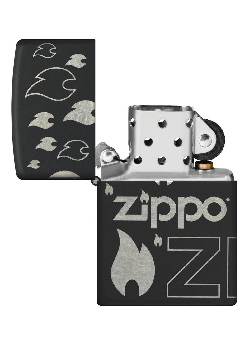Zippo 48908 218 ولاعة زيبّو بتصميم أسود غير لامع مقاومة للرياح - Image 4