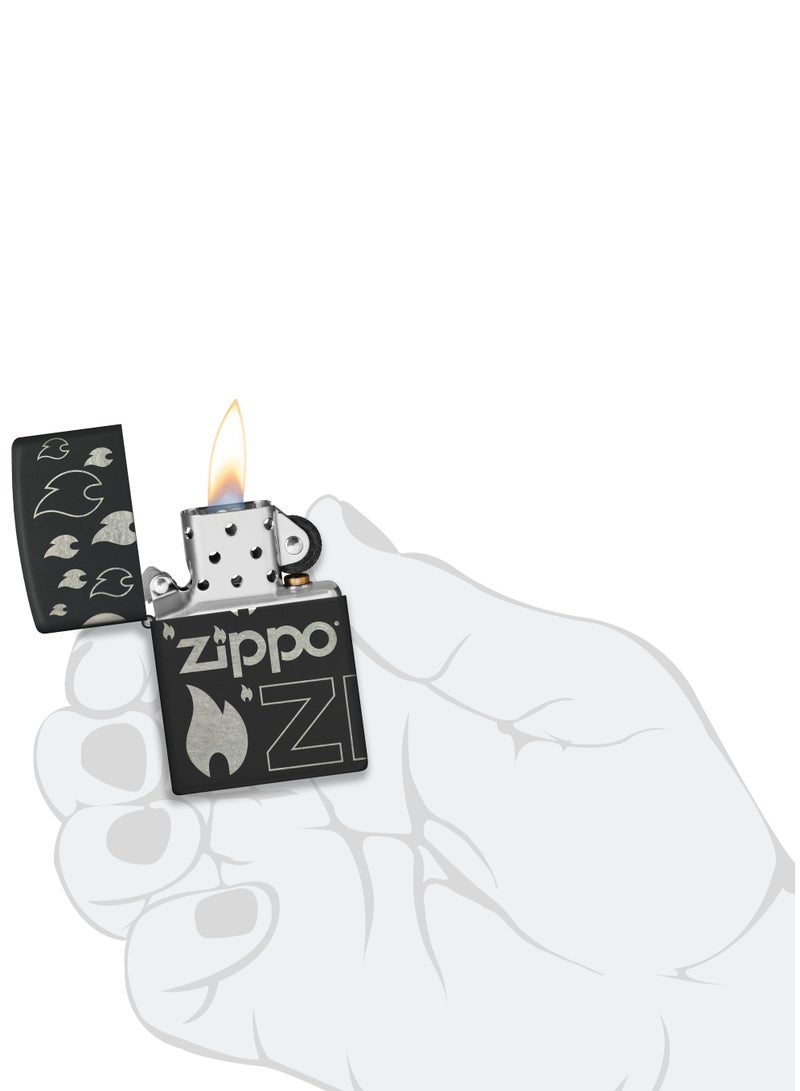 Zippo 48908 218 ولاعة زيبّو بتصميم أسود غير لامع مقاومة للرياح - Image 5
