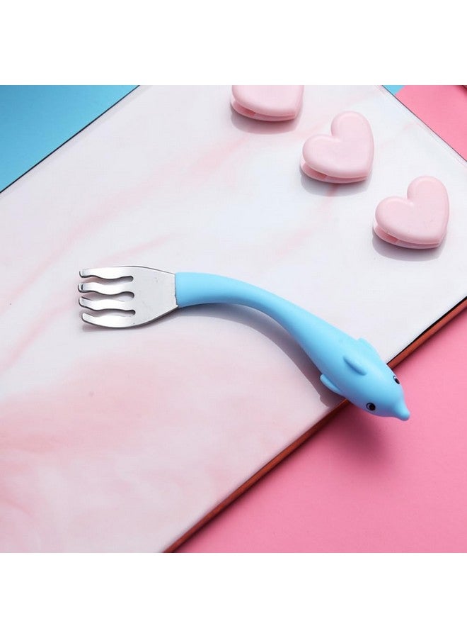Toddmomy Bendable Utensil Set: Stainless Steel Baby Spoons Forks with Dolphin Design - Image 5
