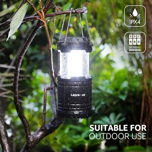 Lepro LED Lanterns Battery Powered, Camping Essentials, IPX4 Water Resistant, Outdoor Portable Lights for Emergency, Hurricane, Storms and Outages, 4 Pack - Image 4