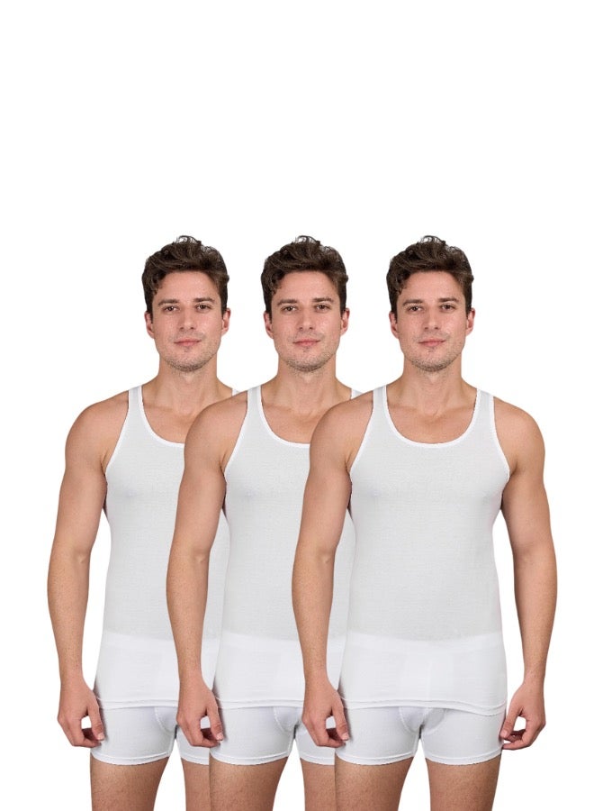Dice® Men Cut Undershirt Bundle of 3 White (100% Cotton) - Image 1