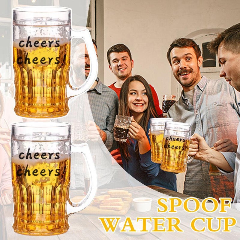 Fake double-layered beer mug, creative and quirky plastic ice double-layered cup. - Image 4