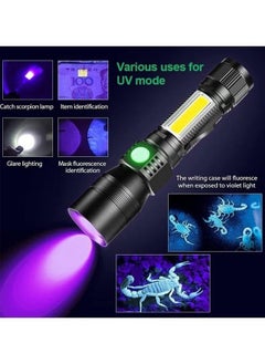 ULHYC Black Light Flashlight Rechargeable 3-in-1 UV Light Flashlights IP65 Waterproof Zoomable Tactical Flashlight  - Image 2