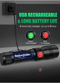 ULHYC Black Light Flashlight Rechargeable 3-in-1 UV Light Flashlights IP65 Waterproof Zoomable Tactical Flashlight  - Image 4