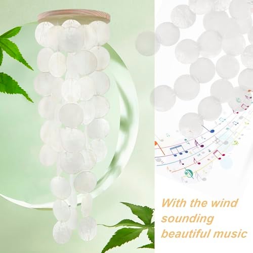 WeDoSoy Wind Chimes for Outside Handcrafted White Capiz Shells Windchime Coastal Style Decor for IndoorOutdoors Garden Decor Great for Women Wind Chimes Lovers and More - Image 3