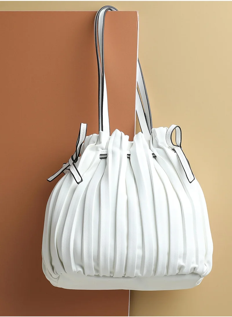 Haute Sauce Tug-And-Go White Bucket Bag