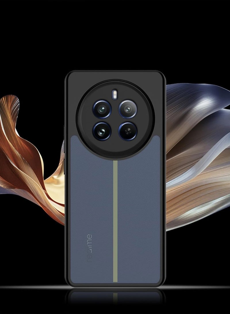 جراب لهاتف Realme 12 4G/Realme 12+ Plus 5G/Realme 13 4G، جراب واقٍ شفاف ناعم من مادة TPU، جراب صلب من مادة PC، مقاوم للخدش والصدمات، أسود - Image 2