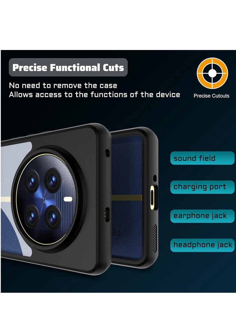 جراب لهاتف Realme 12 4G/Realme 12+ Plus 5G/Realme 13 4G، جراب واقٍ شفاف ناعم من مادة TPU، جراب صلب من مادة PC، مقاوم للخدش والصدمات، أسود - Image 5