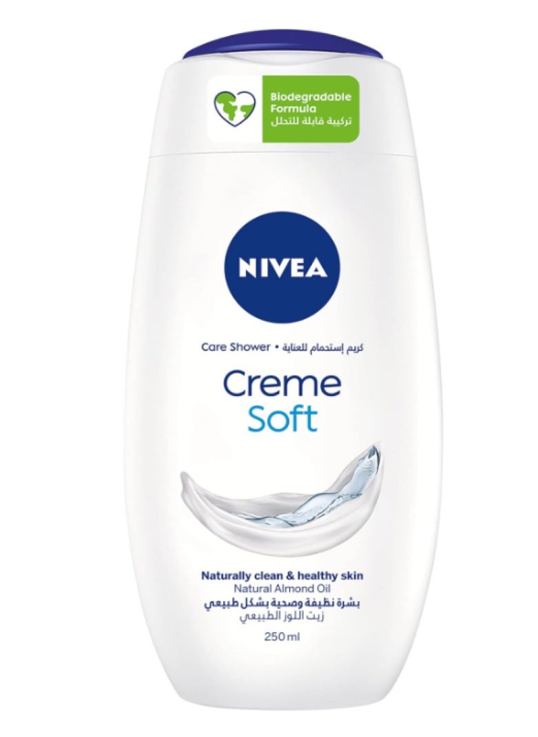 Nivea - NIVEA Shower Gel Body Wash, Creme Soft Almond Oil Mild Scent, 250ml - Image 1
