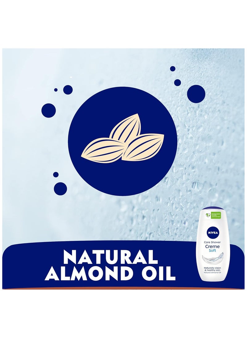 Nivea - NIVEA Shower Gel Body Wash, Creme Soft Almond Oil Mild Scent, 250ml - Image 1