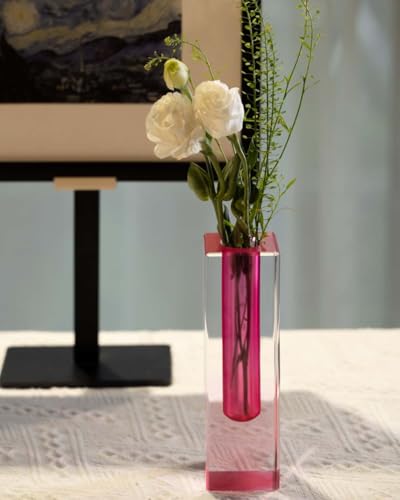 HLYU 5 Pcs Acrylic Vase Set, Bud Vase for Centerpieces, Maximalist Decor Cute Flowers Vases for Modern Home, Office, Bedroom, Living Room, Dining Table (Pink, Purple, Green, Blue, Yellow) - Image 2