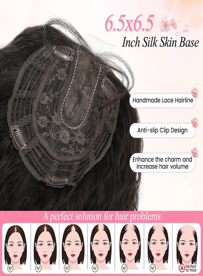 PANEWAY Curly Hair Toppers For Women with Thinning Hair Synthetic 6.5’’x6.5’’ Ladies Wiglets Full Coverage Topper Perfect for Daily, Holiday, Style (20",Dark Brown) - Image 4