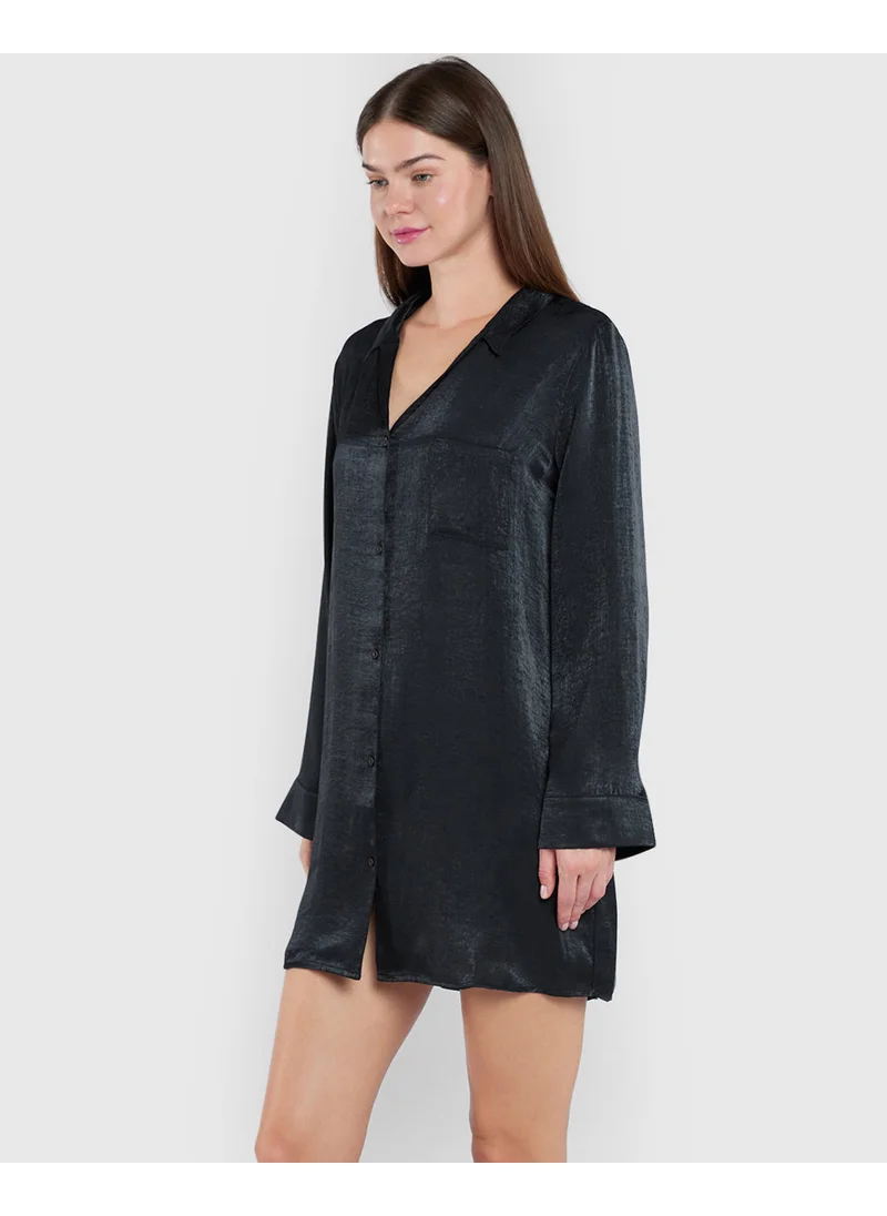 La Senza La Senza Satin Sexy Sleep Long Sleeve Top – Satin Long Sleeve Sleep Top For Women