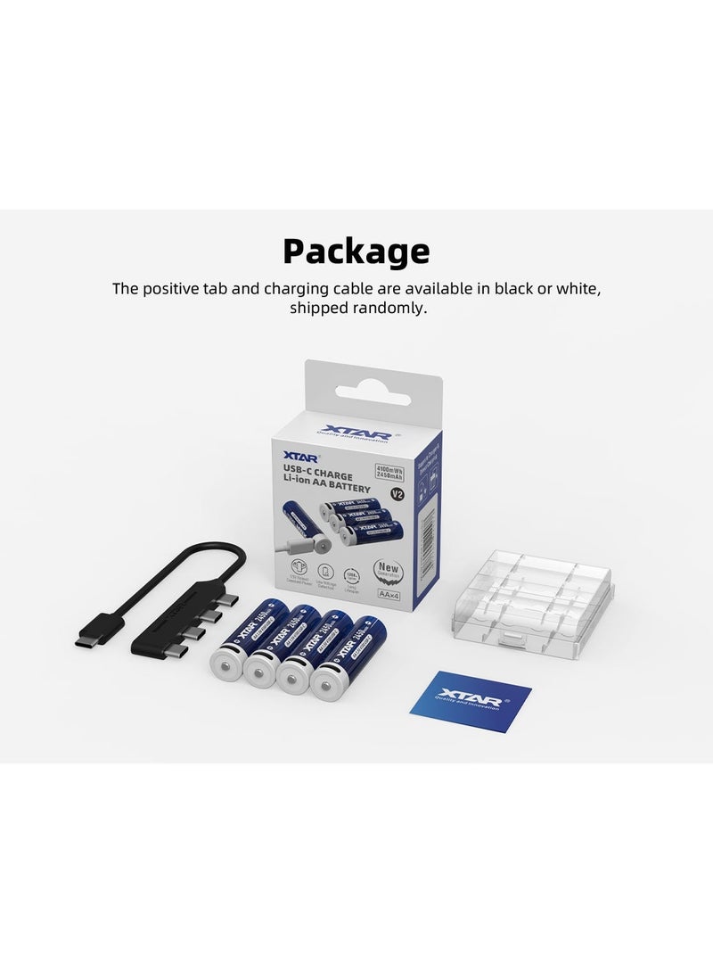 اكستار بطارية XTAR AA ليثيوم قابلة للشحن 1.5V 4100mWh USB-C | 1200 دورة شحن - Image 1
