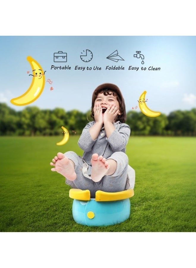 سكاي تاتش مرحاض سفر قابل للطي للأطفال الصغار - مرحاض طوارئ محمول مع 20 حقيبة للسيارة والتخييم والاستخدام الخارجي - Image 4