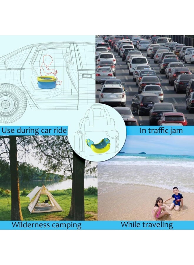 سكاي تاتش مرحاض سفر قابل للطي للأطفال الصغار - مرحاض طوارئ محمول مع 20 حقيبة للسيارة والتخييم والاستخدام الخارجي - Image 5