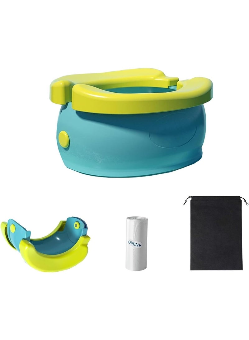 سكاي تاتش مرحاض سفر قابل للطي للأطفال الصغار - مرحاض طوارئ محمول مع 20 حقيبة للسيارة والتخييم والاستخدام الخارجي - Image 1