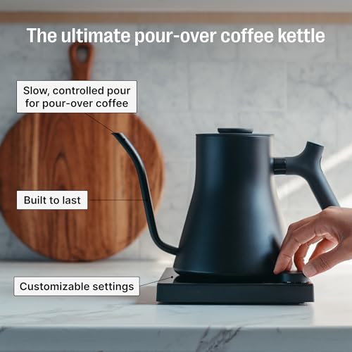 Fellow Stagg EKG Pro Studio Edition Electric Gooseneck Kettle - Pour-Over Coffee, Tea, Quick Heating, Precise Temperature Control, Scheduling, Built-in Brew Timer - Matte Black, 0.9 L - Image 4