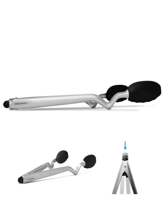 Dreamfarm Clongs Non Scratch Stainless Steel Tongs With Silicone Heads Black 12 Inches - Image 1