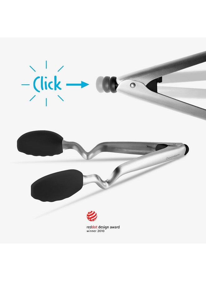 Dreamfarm Clongs Non Scratch Stainless Steel Tongs With Silicone Heads Black 12 Inches - Image 3