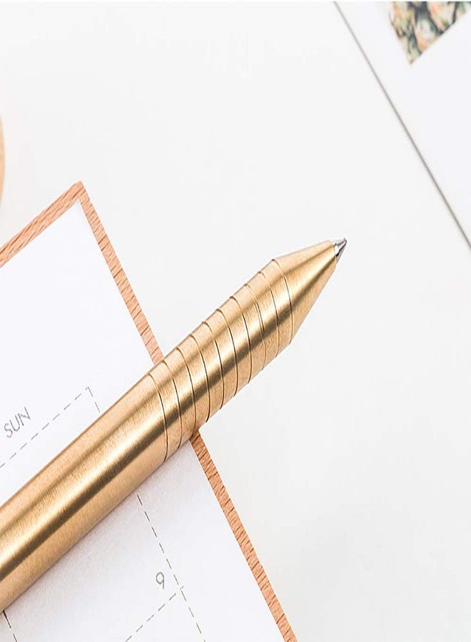 EKLOEN Twist Retractable Refill Solid Brass Pen, EDC Pocket Signature Pen with Clip - Image 4