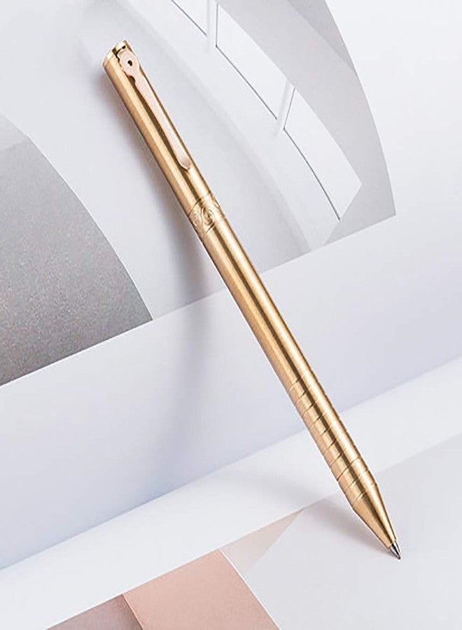 EKLOEN Twist Retractable Refill Solid Brass Pen, EDC Pocket Signature Pen with Clip - Image 3