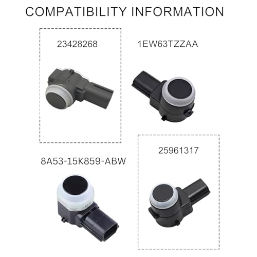 AUTO OCCASION Reverse Backup Parking Sensor Connector 5.9 inch Pigtail 23428268 1EW63TZZAA 25961317 Parking Aid Sensor Harness 4Pcs Compatible with Cadillac Buick Chevrolet Chevy GMC - Image 2