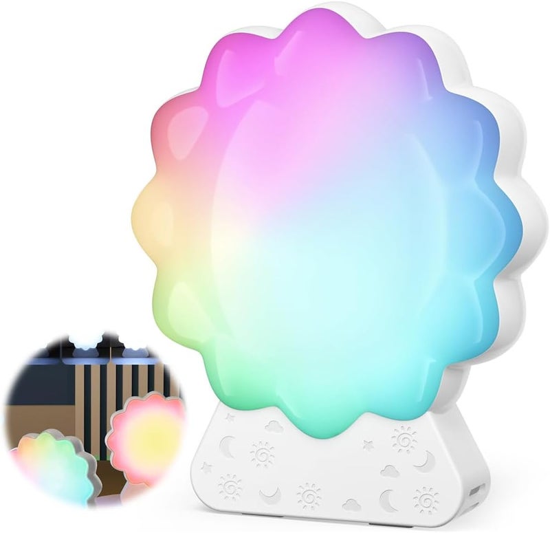 2 in 1 Night Light, White Noise Sound Machine Baby for Sleeping with Night Light, with 15 Night Lights & 12 Soothing Sounds - Image 1