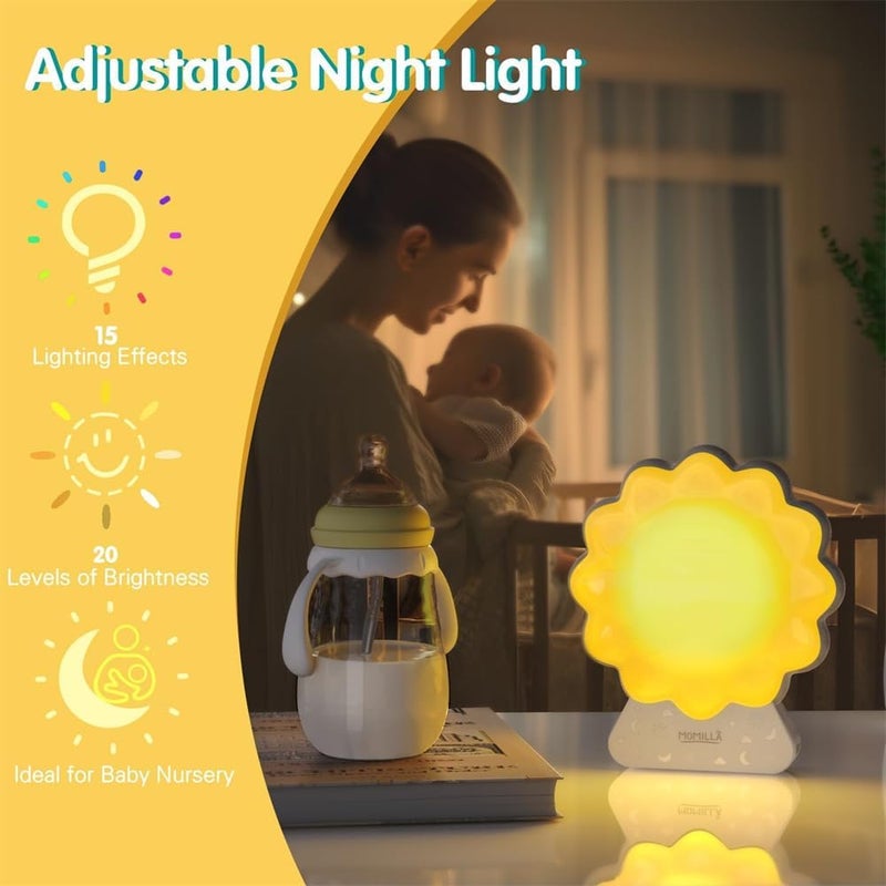 2 in 1 Night Light, White Noise Sound Machine Baby for Sleeping with Night Light, with 15 Night Lights & 12 Soothing Sounds - Image 4