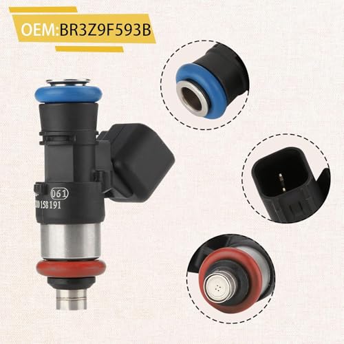 Pjvmvo 0280158191 OE Performance Fuel Injectors,Compatible with/Ford 3.5L F150 Explorer Edge Flex Mustang 2011 2012 2013 2014 2015 2016 2017 2018 2019 |3.5 TIVCT| |3.7 DOHC/PFI NA| |4 Holes| |Set of 6| - Image 4