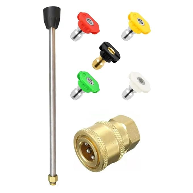KRISHAK TOOLS Pressure Washer Extension Wand 15Inch with 45Deg. Sprayer Lance Extension with 5 Spray Nozzles, Angled Extension Wand for Car Washer, High Pressure Washer - Image 4