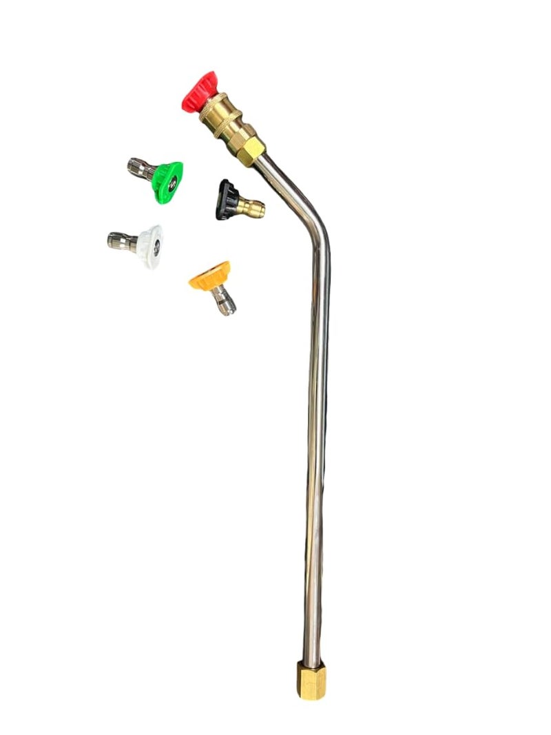 KRISHAK TOOLS Pressure Washer Extension Wand 15Inch with 45Deg. Sprayer Lance Extension with 5 Spray Nozzles, Angled Extension Wand for Car Washer, High Pressure Washer - Image 2