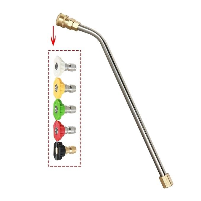 KRISHAK TOOLS Pressure Washer Extension Wand 15Inch with 45Deg. Sprayer Lance Extension with 5 Spray Nozzles, Angled Extension Wand for Car Washer, High Pressure Washer - Image 1