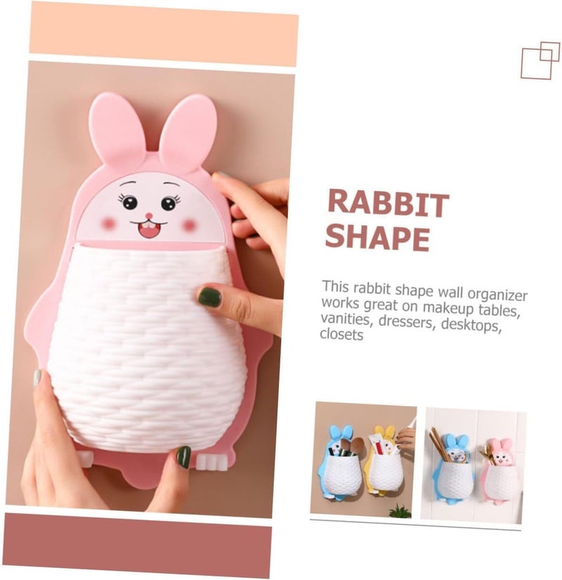 Vroxy Multifunctional Wall Hanging for Makeup Tools Organizer for Rabbit Shape Toothbrush, Toothpaste Storage with Bottom Fast Drain Holes Toiletries Cosmetics Shelf Storage Rack - Image 2