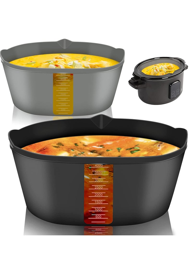 SOLARAE 2PCS Silicone Slow Cooker Liners, Perfect compatible with any 5.5L, 6.6L, 7.5L slow cooker, Food-Grade Material, Easy Cleanup, Reusable, Eco-Friendly( - Image 1