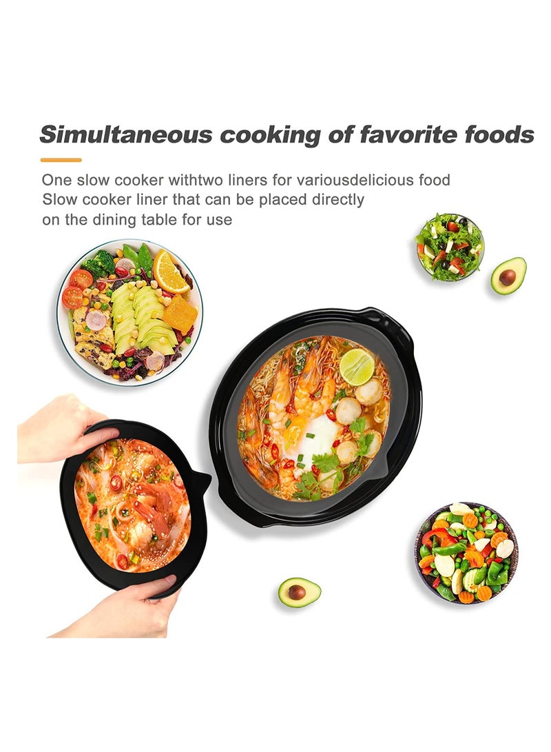 SOLARAE 2PCS Silicone Slow Cooker Liners, Perfect compatible with any 5.5L, 6.6L, 7.5L slow cooker, Food-Grade Material, Easy Cleanup, Reusable, Eco-Friendly( - Image 4