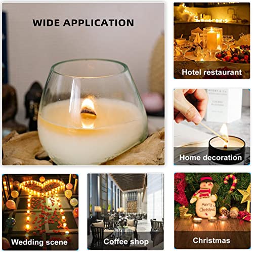 Ziosxin 50 Set Candle Wick, Thicken Smokeless Cherry Wood Wicks for Candles-Long Lasting Flame-Easily Burn, Candle Cores with Stand and Glue Dot, Candle Wicks for Candle Making - Image 4