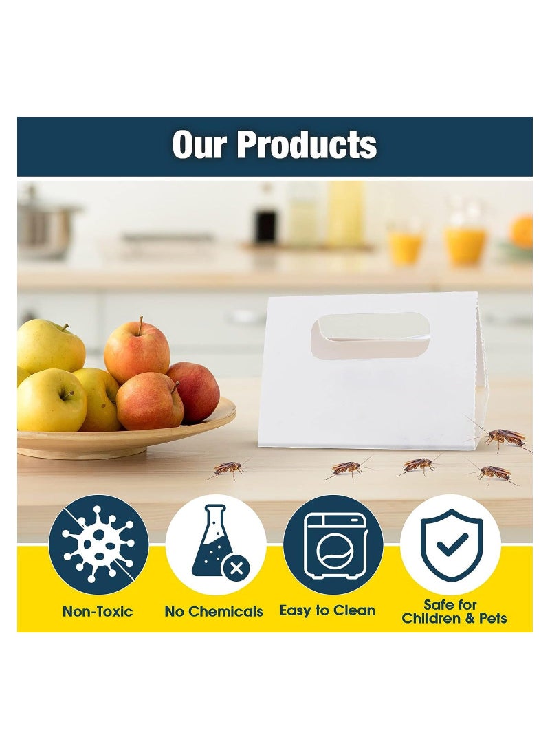 Y&D 108 Count Cockroach Glue Traps Spider Scorpion Insect Trap Adhesive Long-Lasting Printing Design Sticky Foldable, 8.6'' x 5.5'' (Yellow) - Image 3