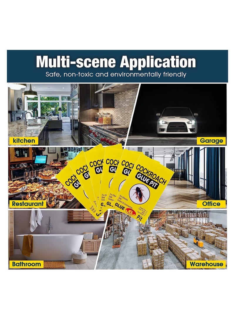 Y&D 108 Count Cockroach Glue Traps Spider Scorpion Insect Trap Adhesive Long-Lasting Printing Design Sticky Foldable, 8.6'' x 5.5'' (Yellow) - Image 4