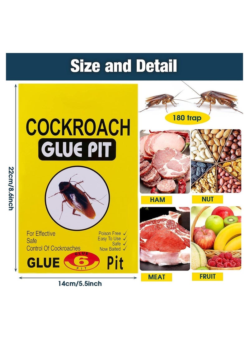 Y&D 108 Count Cockroach Glue Traps Spider Scorpion Insect Trap Adhesive Long-Lasting Printing Design Sticky Foldable, 8.6'' x 5.5'' (Yellow) - Image 5