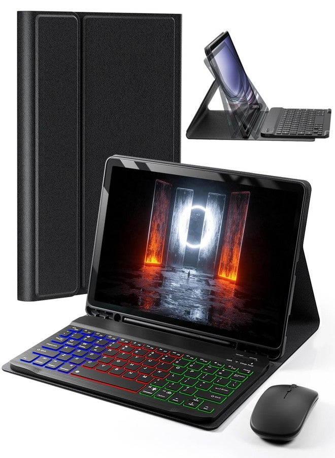SAMTUNK Case Keyboard for Tab A9+ Plus Tablet 11" Samsung Galaxy Tab A9+ 2023 11-inch Dazzle Magic Keyboard Backlit Built-in Pencil Holder with Mouse Black (SM-X210/X215/X216/X218) - Image 1