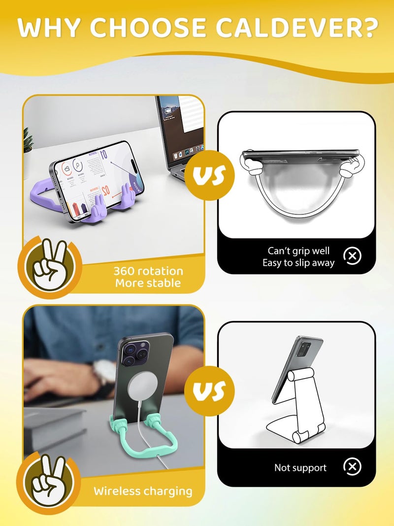 CALDEVER Easter Basket Stuffers for Teens Girls Boys Kids: Cell Phone Stand Upgrade Adjustable Peace Sign Thumbs Lazy Cell Phone Holder for Desk Cool Gadgets Easter Gifts for Adults Women Teenagers - Image 5