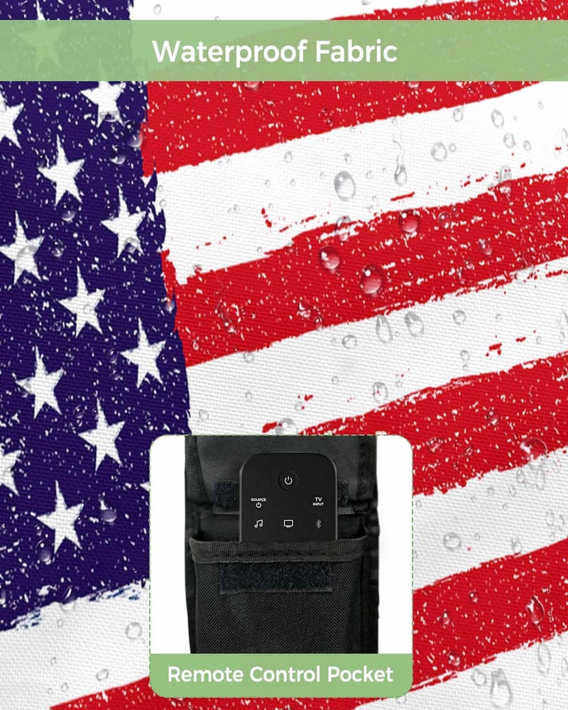 Waterproof Outdoor TV Cover For 40 To 43 Inch Screens Remote Control Pocket Blue Red White - Image 4
