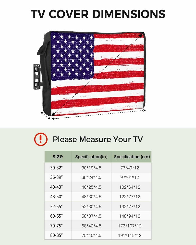 Waterproof Outdoor TV Cover For 40 To 43 Inch Screens Remote Control Pocket Blue Red White - Image 3