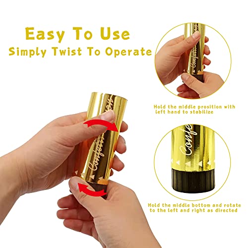 KDPATFAV Confetti Poppers Cannons for Wedding Birthday Graduation Baby Shower Anniversary Christmas New Year's Kids Fun Party Supplies Decorations and Favors (Gold) - Image 3