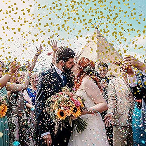 KDPATFAV Confetti Poppers Cannons for Wedding Birthday Graduation Baby Shower Anniversary Christmas New Year's Kids Fun Party Supplies Decorations and Favors (Gold) - Image 5